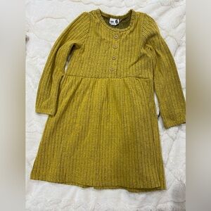 Girls Mustard Long Sleeve Dress